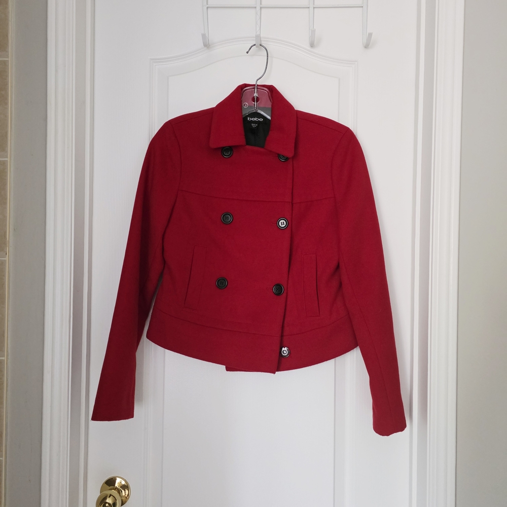 Women's Red Double-Breasted Jacket